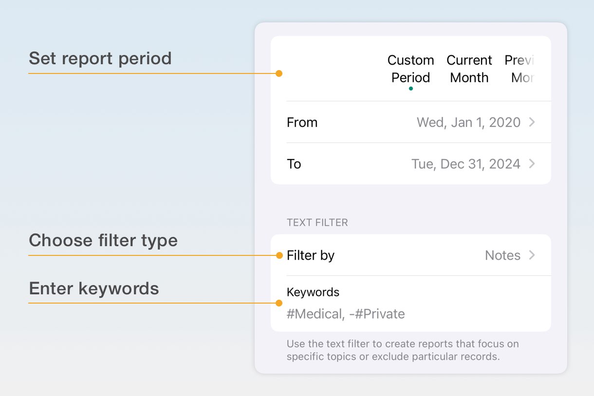 Text Filters in Reports (iPhone)