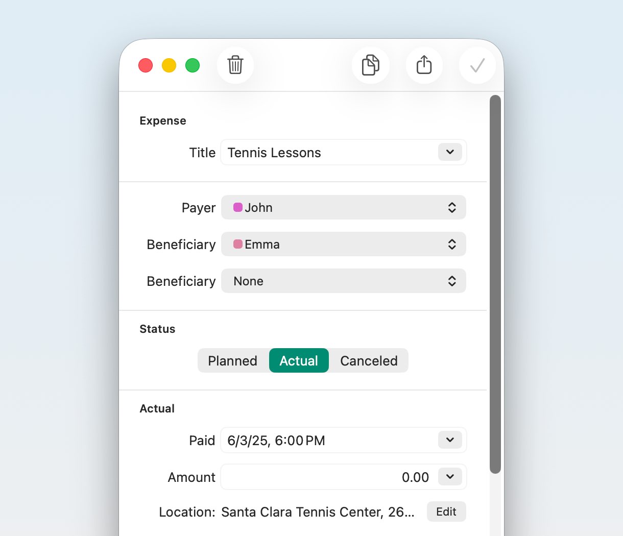 Event Editor with redesigned Done button
