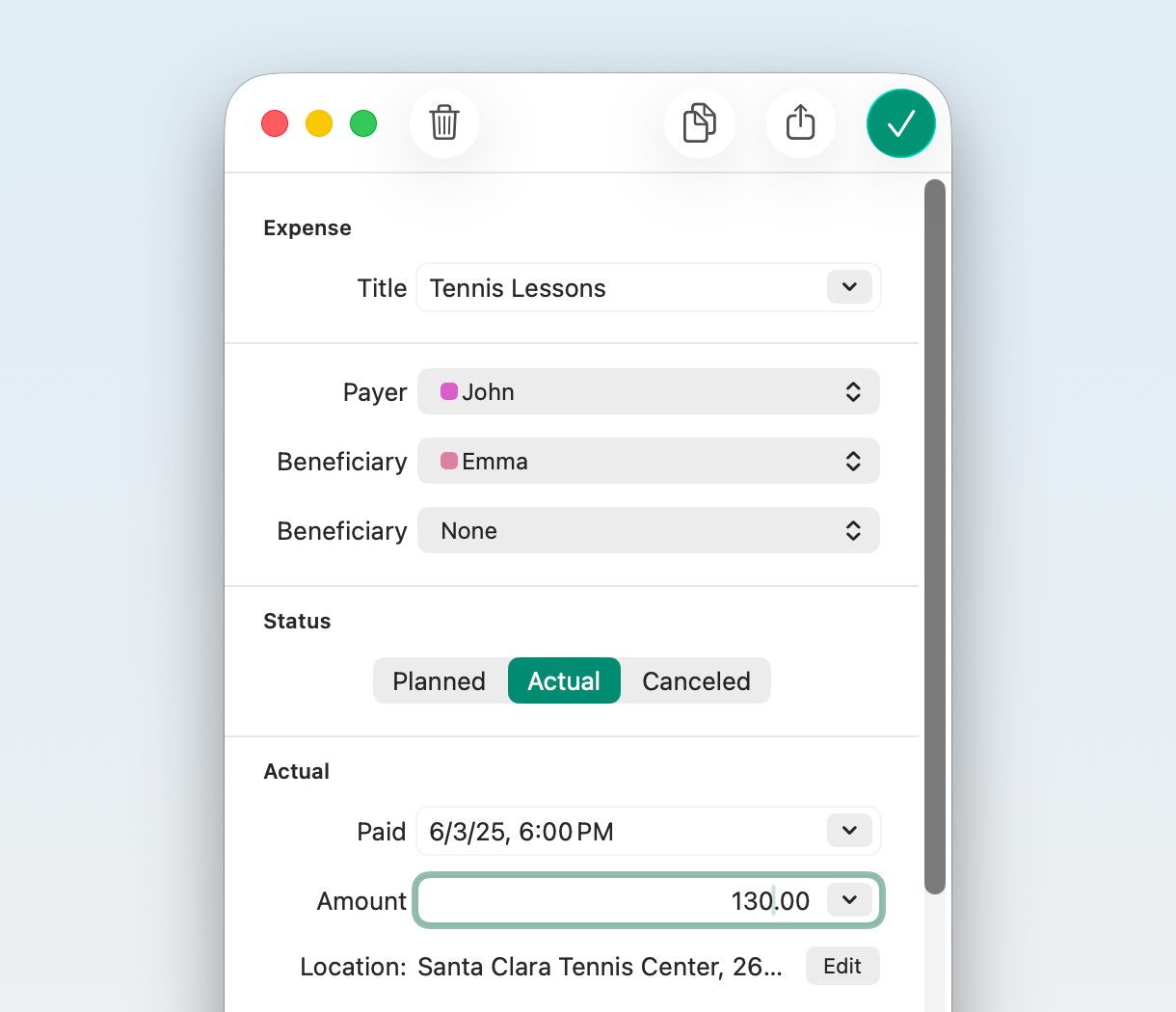 Event Editor with redesigned Done button