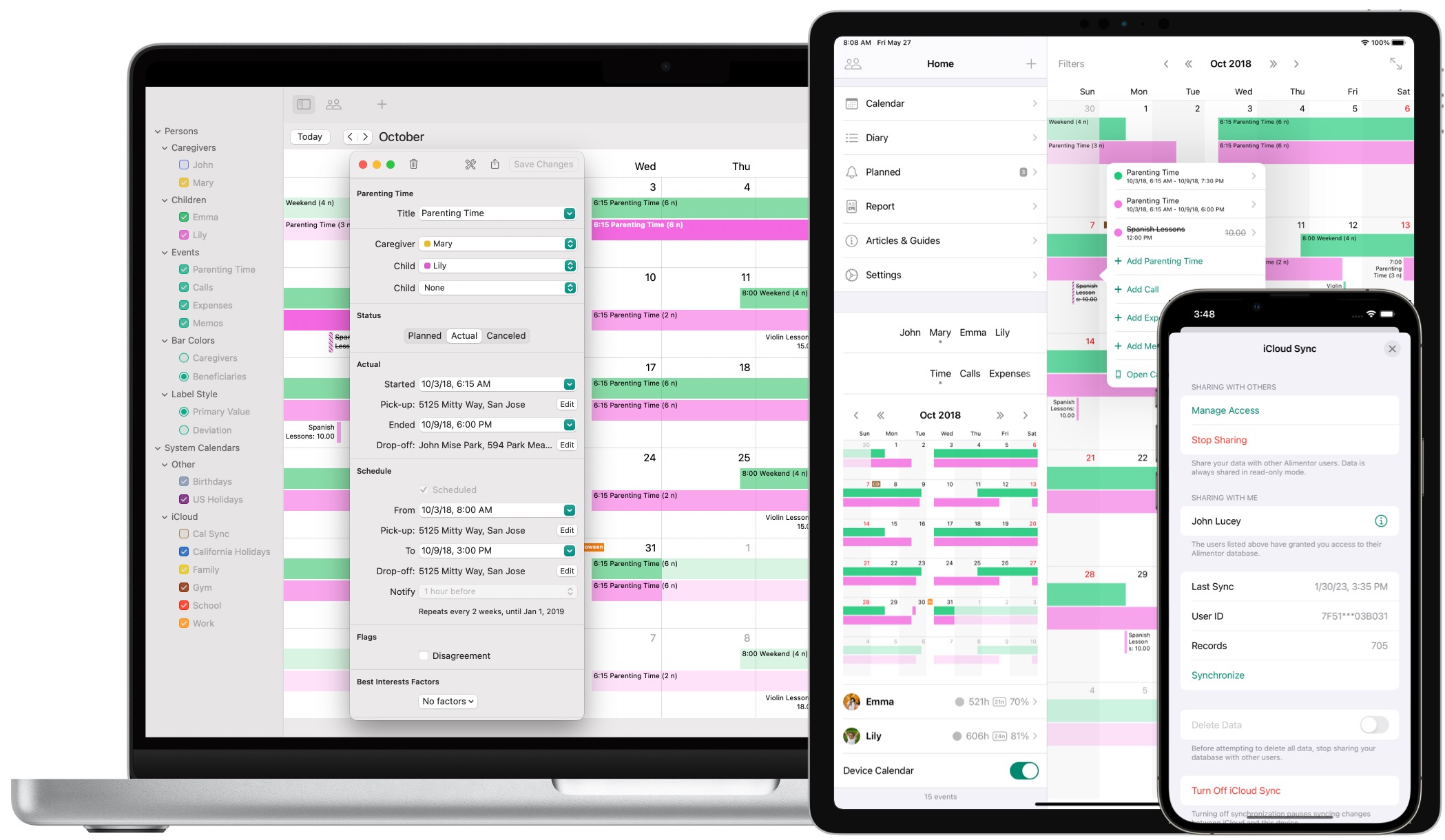 Alimentor 2 Custody Calendar App For IPhone IPad And Mac